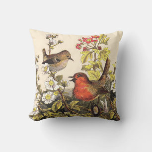 Vår Robin Birds Red Birding Kudde