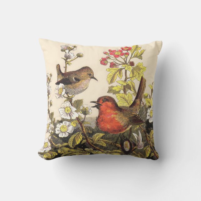 Vår Robin Birds Red Birding Kudde (Framsida)