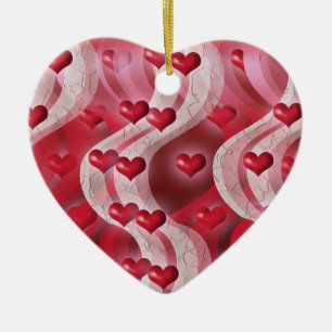 "Var röd hjärtadekoration för min valentin" Julgransprydnad Keramik