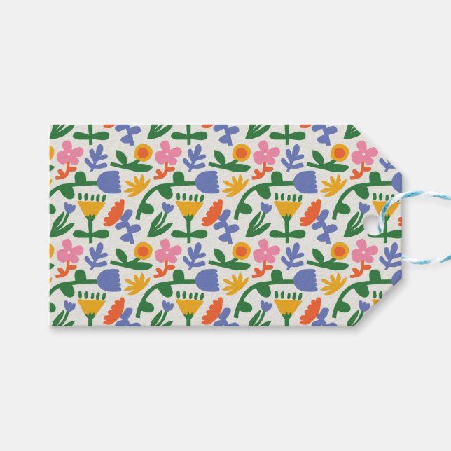 Vår Roligt Blommigt Presentetikett (Framsidan (Horisontell))