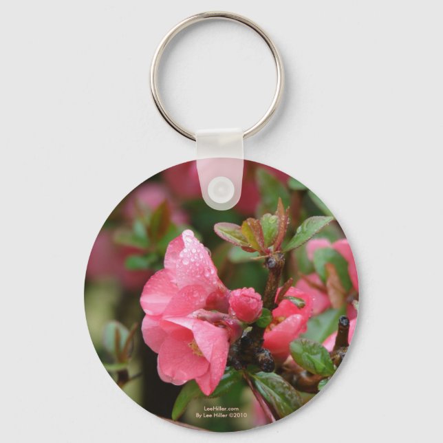 Vår Rosa Blommande Kvitten Nyckelring (Framsida)