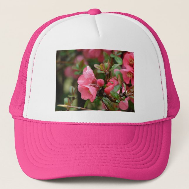 Vår Rosa Blommande Kvitten Truckerkeps (Framsida)
