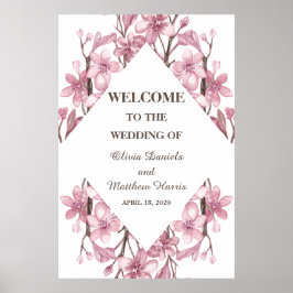 Vår rosa blommar av körsbär. Välkommen till blommi Poster