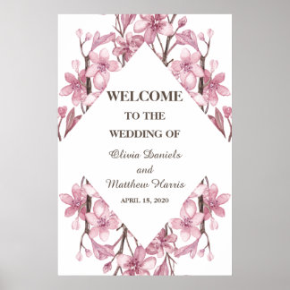 Vår rosa blommar av körsbär. Välkommen till blommi Poster