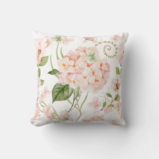 Vår rosa blommigt kudde (Framsida)