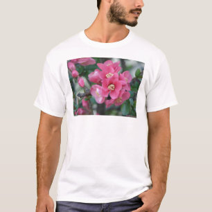Vår Rosa Blooming Blommar Quince T-shirt