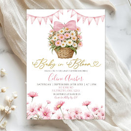 Vår Rosa Daisy Baby Blommar Coquette Baby Shower Inbjudningar
