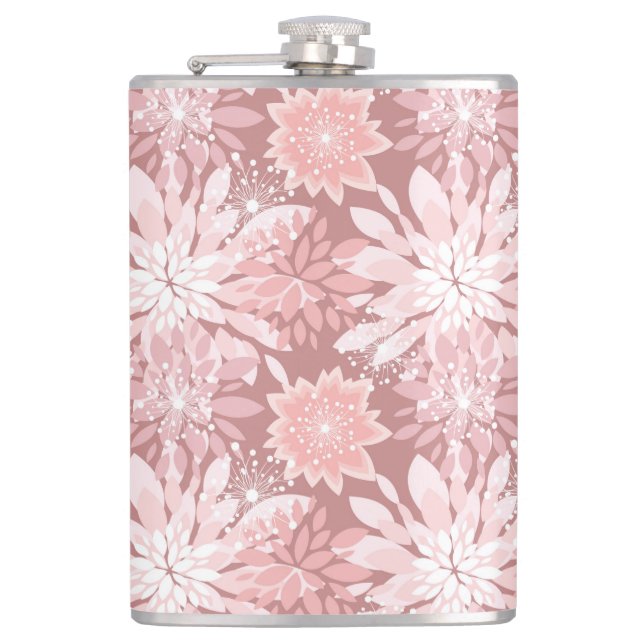Vår rosa flora mönster fickplunta (Framsidan)