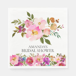 Vår Rosa & Lila Blommigt Visa Pappra blöjor Pappersservett