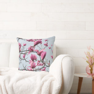 Vår Rosa Magnolia-Blommarna Fredlig Hanami Kudde