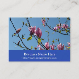 vår rosa magnolia blommor visitkort