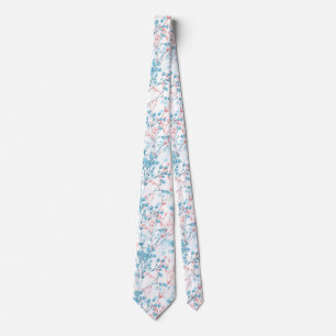 Vår Rosa och anläggning för blå Blommigt i Mönster Slips