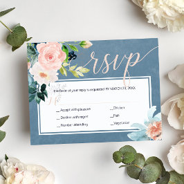Vår rosa och dammiga blå peonier bröllop OSA kort