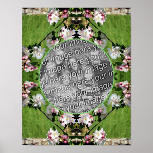 Vår Rosa och vita Blommar Lägg till ditt eget foto Poster (Framsidan)