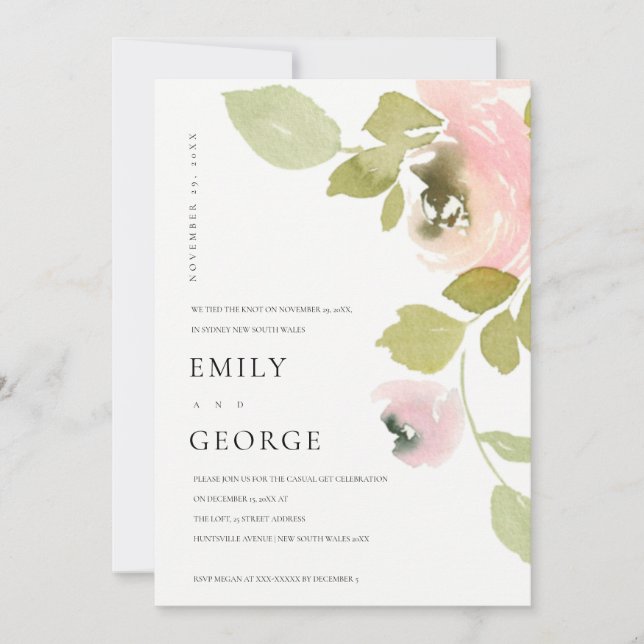 VÅR  ROSA ROS-BLOMMIGT SÅG VI KNOT-KORTET TACK KORT (Framsida)