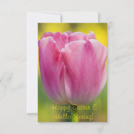 Vår Rosa Tulip-hälsningskort Kort