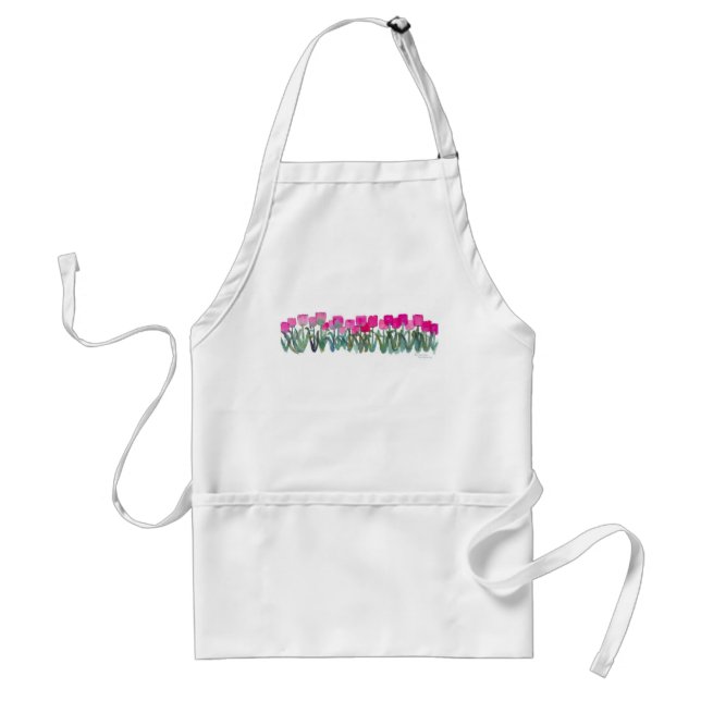 VÅR ROSA TULIPS APRON FÖRKLÄDE (Framsidan)