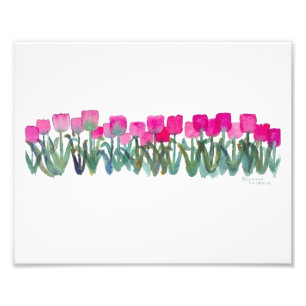 Vår Rosa Tulips-kort Fototryck