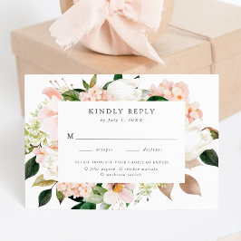 Vår Rosafärgad Blommig Middagsval RSVP-kort OSA Kort