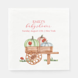Vår Rustic Modern Pumpkin Labybug Baby Shower Pappersservett
