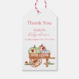 Vår Rustic Modern Pumpkin Labybug Baby Shower Presentetikett