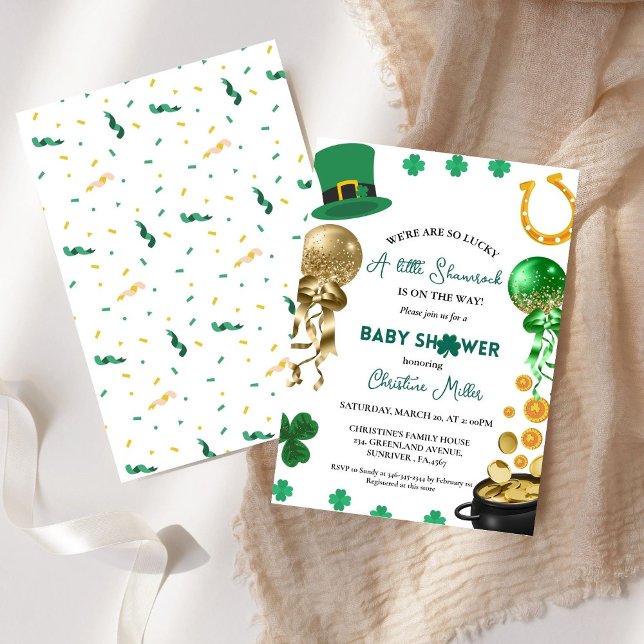 Var så lucky St patrick's day Baby Shower Inbjudningar (Skapare uppladdad)