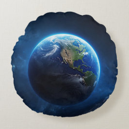 Vår safir hemma i rymden rund kudde