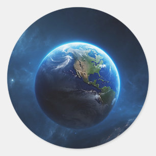 Vår safir hemma i rymden runt klistermärke