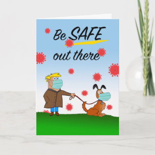 Var Säkrare där ute, Coronavirus, Man Hund. Kort