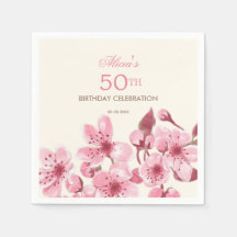 Vår Sakura Cherry Blommar Rosa Cream Birthday