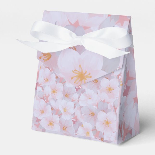 Vår Sakura Cherry Blommar Wrapping Papper Presentaskar (Framsidan Sidan)