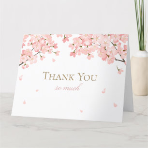 Vår Sakura Japanska Körsbärsblommor Rosa Tack Kort