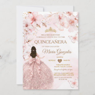 Vår Sakura Quinceañera Söt 16 Körsbärsblomma Inbjudningar