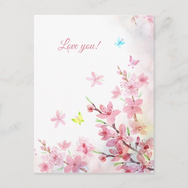 Vår Sakura välkomstkort Vykort (Framsida)