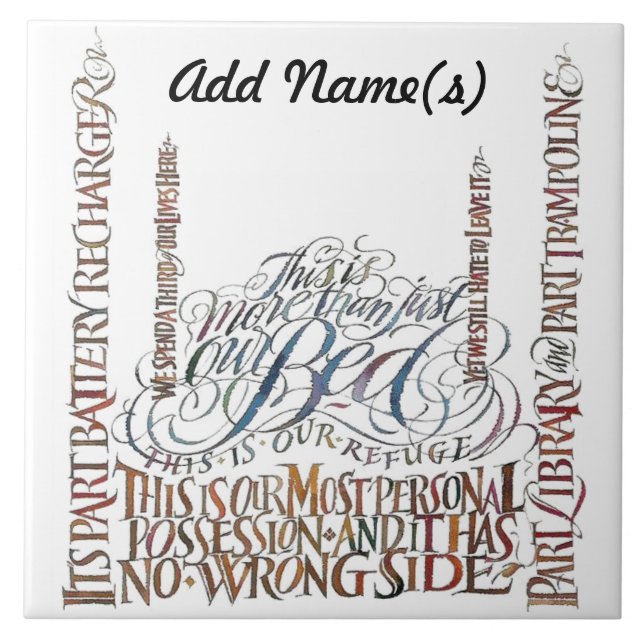 Vår Säng Har Ingen Fel Sida Kakelplatta (Framsidan)