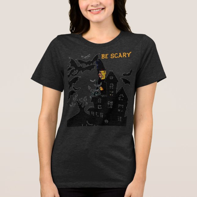 Var Scary Halloween Witch T-Shirt (Framsida)