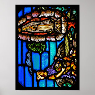 Vår Senora målat glass för dam Guadalupe Nuestr Poster