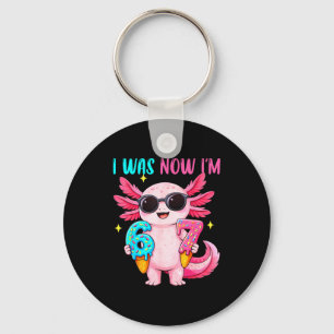 Var sex sju axolotl glass dropp 7-årsdag nyckelring