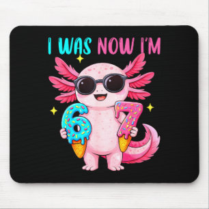 Var sex sju axolotl glass droppade 7-årsdag musmatta