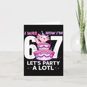 Var sex sju söt axolotl 7-årsdag 6 7 barn kort