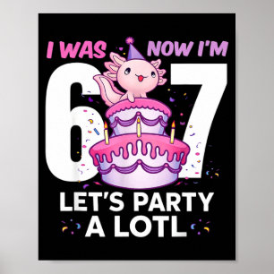 Var sex sju söt axolotl 7-årsdag 6 7 barn poster
