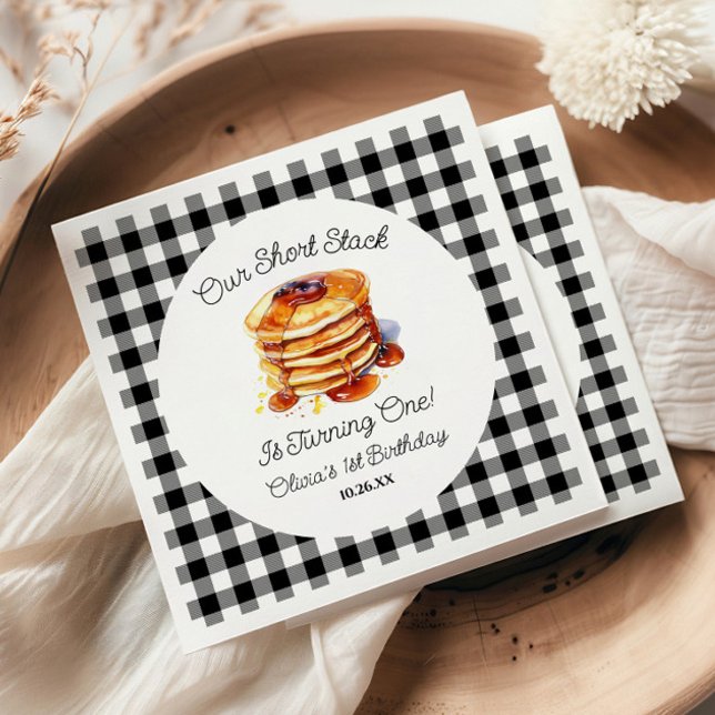Vår Short Stack-pannkakor Frukost Födelsedagsfest Pappersservett (Skapare uppladdad)
