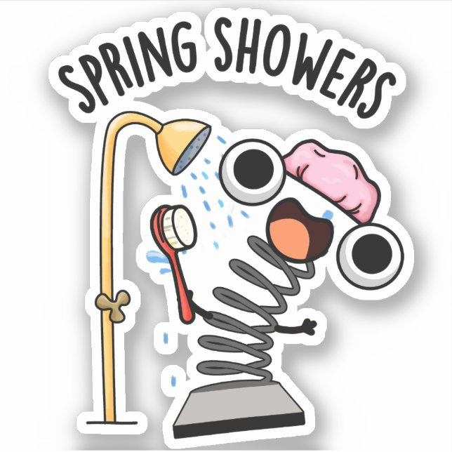 Vår Showers Funny Season Pun Klistermärken (Framsida)