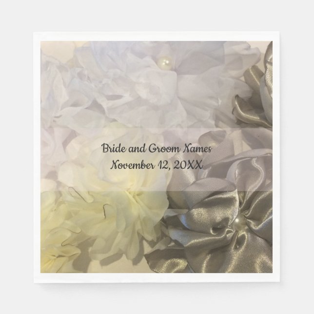 Vår sidenstoff blomsterdesign pappersservett (Framsidan)