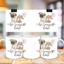 Var själv Cute Pug-valpen bredvid postlådan Kaffemugg