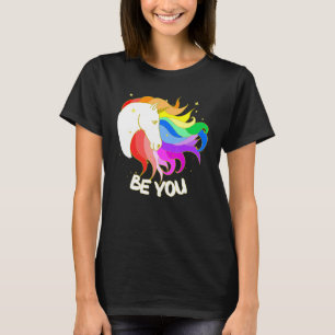 Var själv en magisk union med Rainbow Mane T Shirt