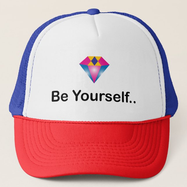 Var själv motiverande citat, färglös diamant keps (Framsida)