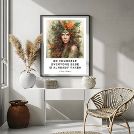 Var Själv Motiverande Citat Poster