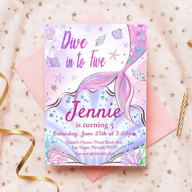 Vår Sjöjungfru födelsedag under Party Inbjudningar (Skapare uppladdad)