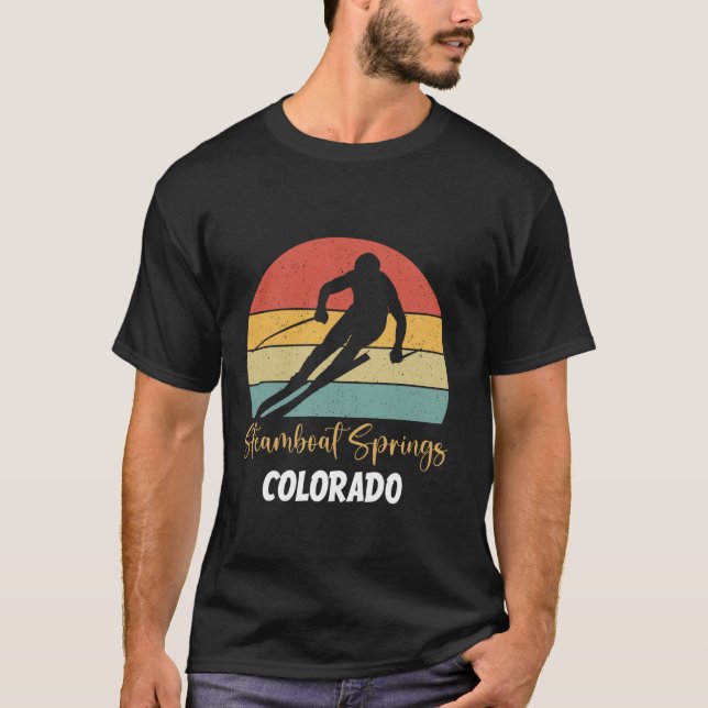Vår Skiing Colorado Funny Snö Ski t Shirt (Framsida)